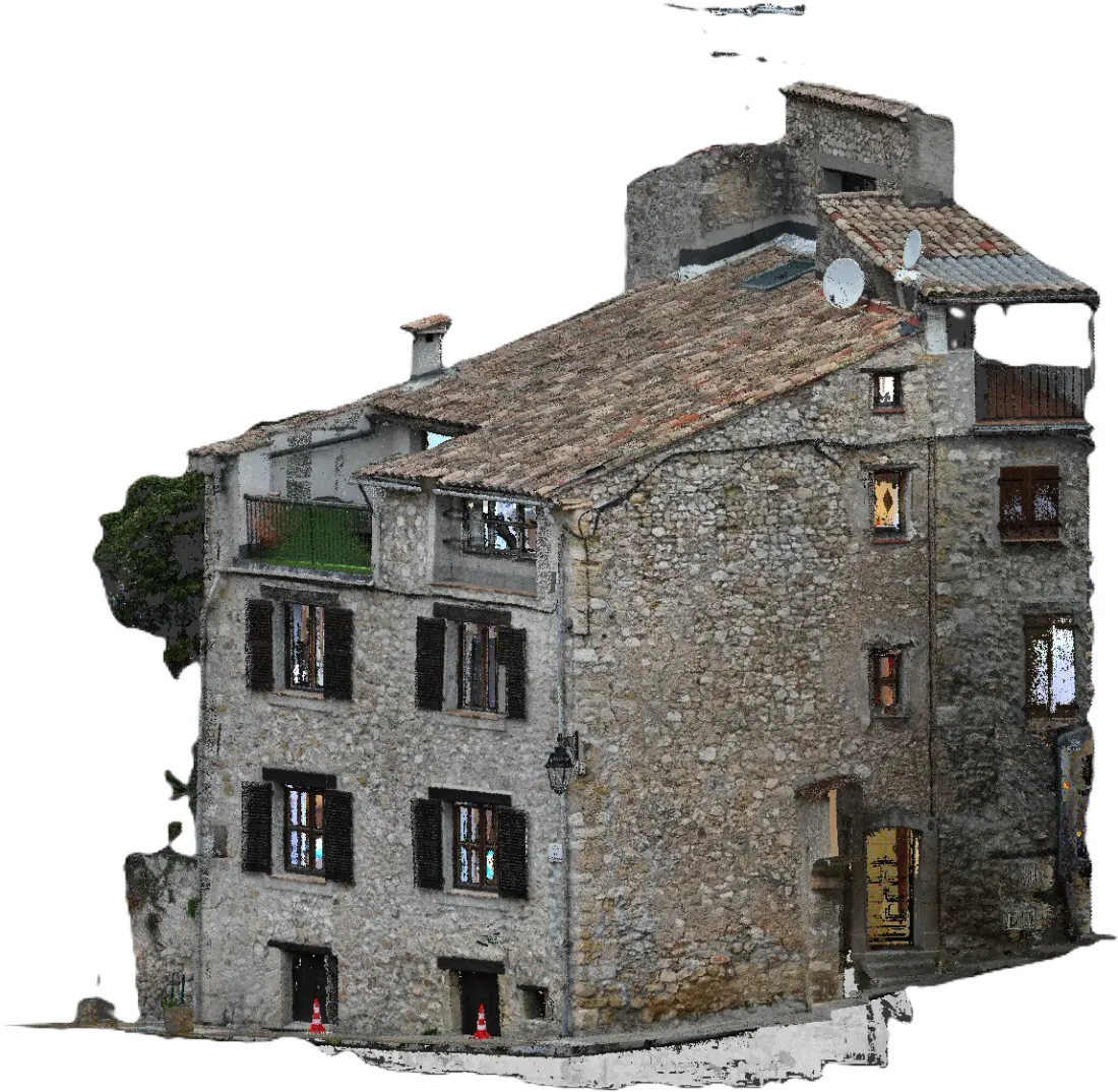 Modèle 3D texturé d'une maison de village