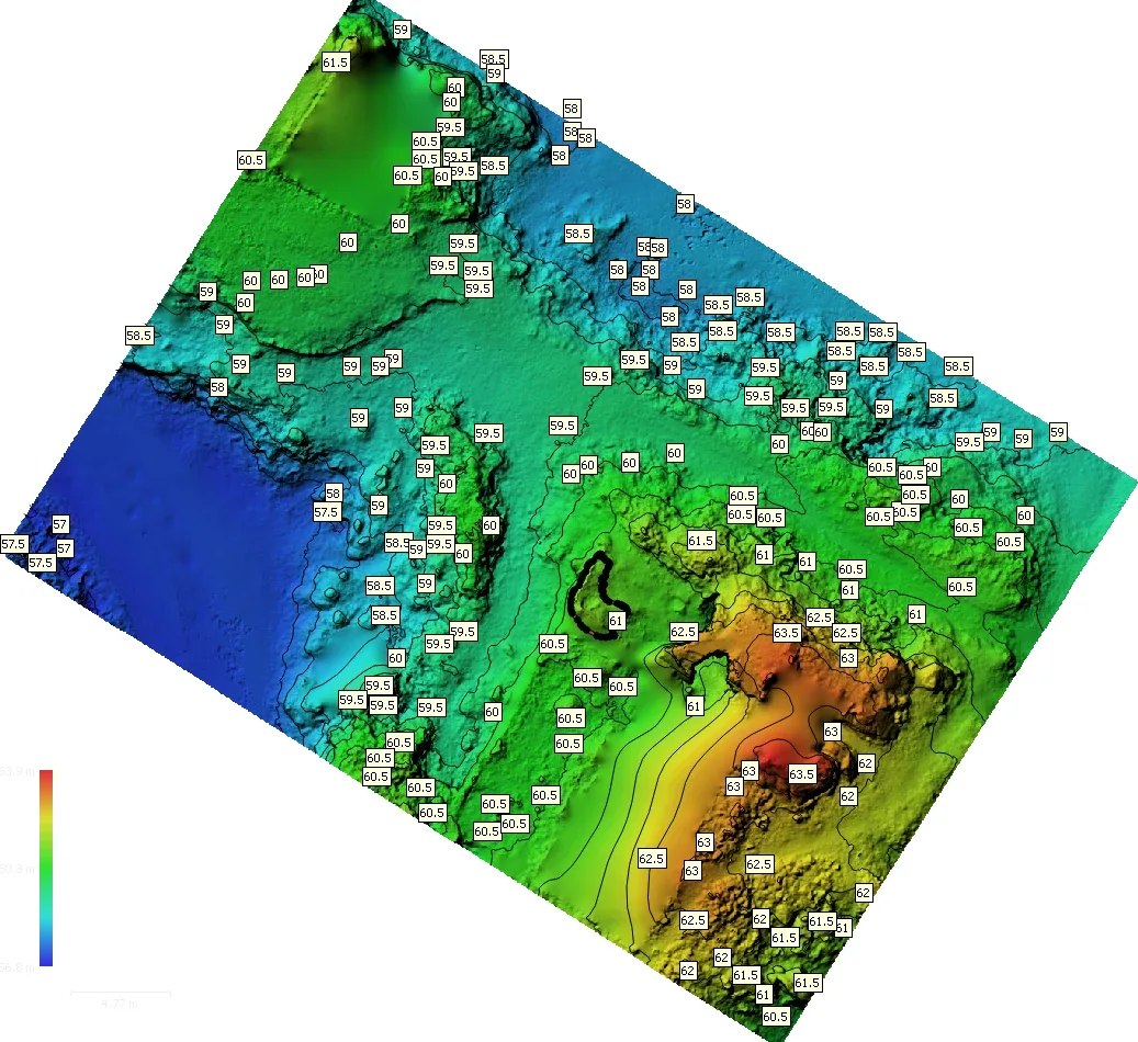 Modèle numérique de terrain coloré selon l'altitude